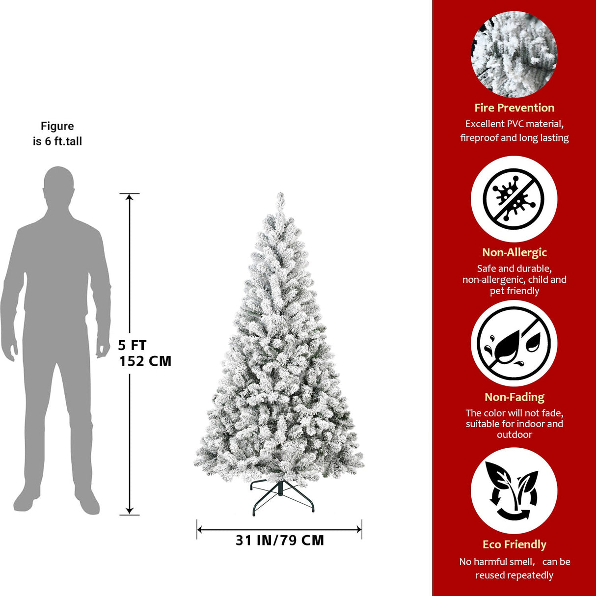 7FT Flocked Christmas Tree