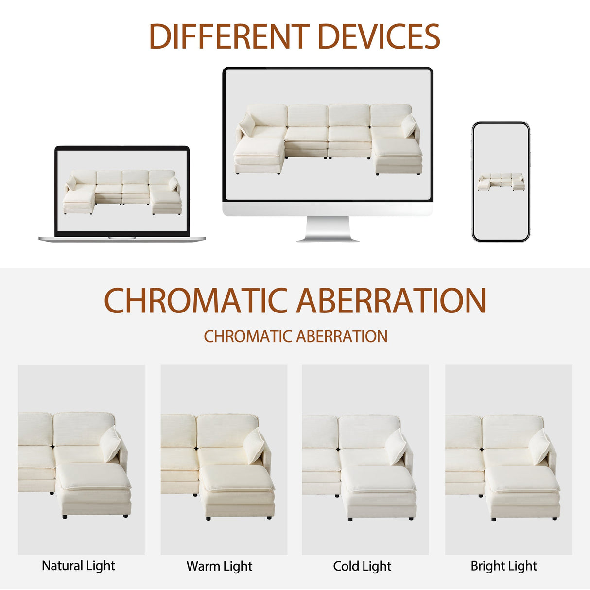 136" Plush Cloud 3-seater Sofa: Modular Design with Footstools