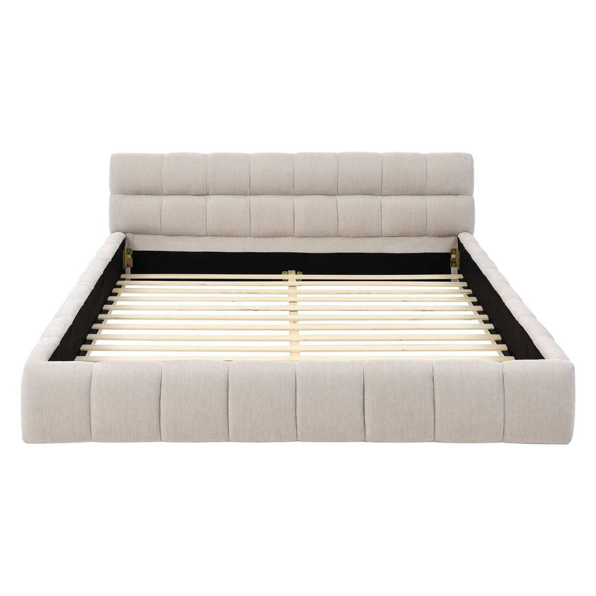 Modern Platform Bed Frame With Thick Fabric