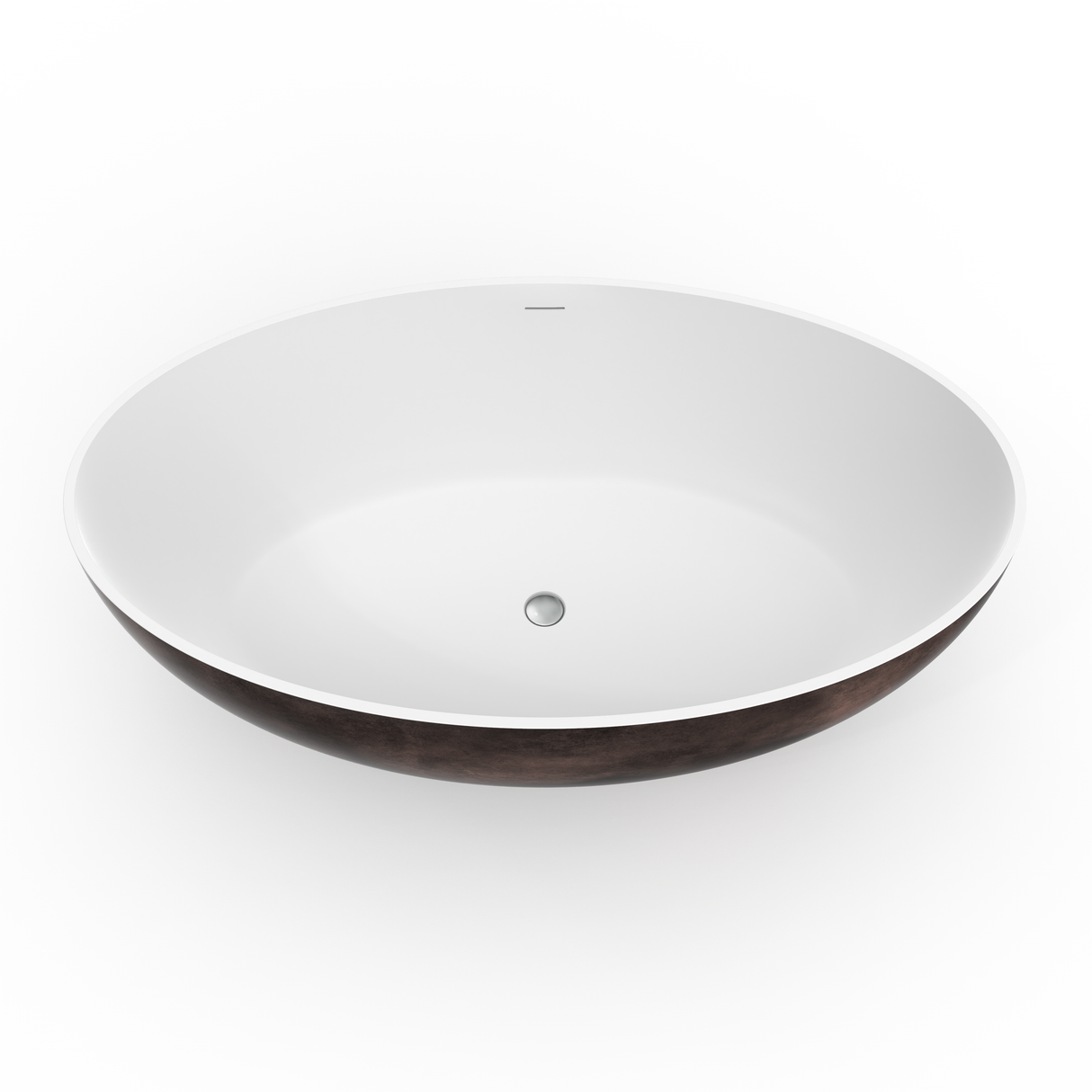 67 Inch Freestanding Solid Surface Soaking Bathtub