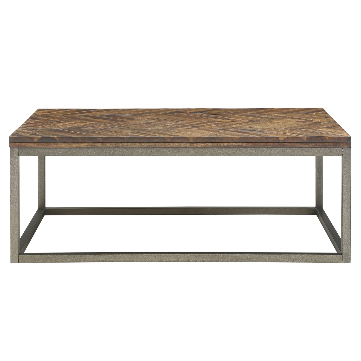 Lorenzo Chevron Acacia Wood & Metal Table Collection