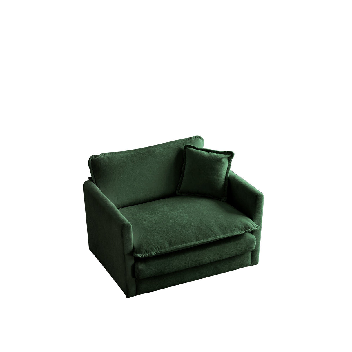 2-Piece Upholstered Sectional Sofa Set in Green Chenille