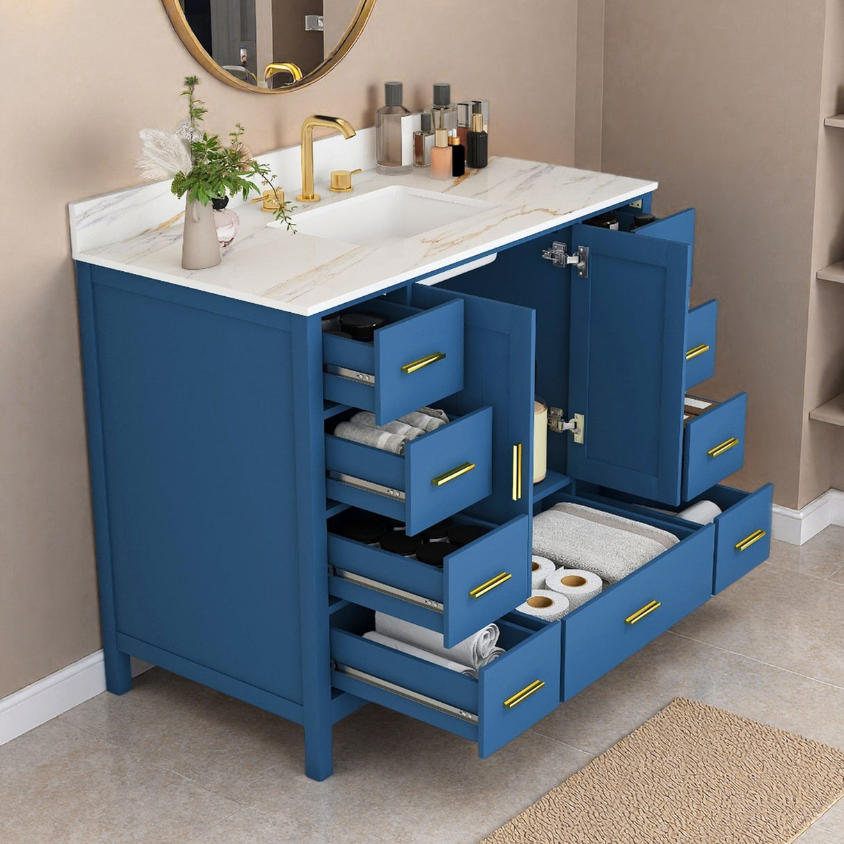 42" Modern Solid Wood Bathroom Vanity with Sink