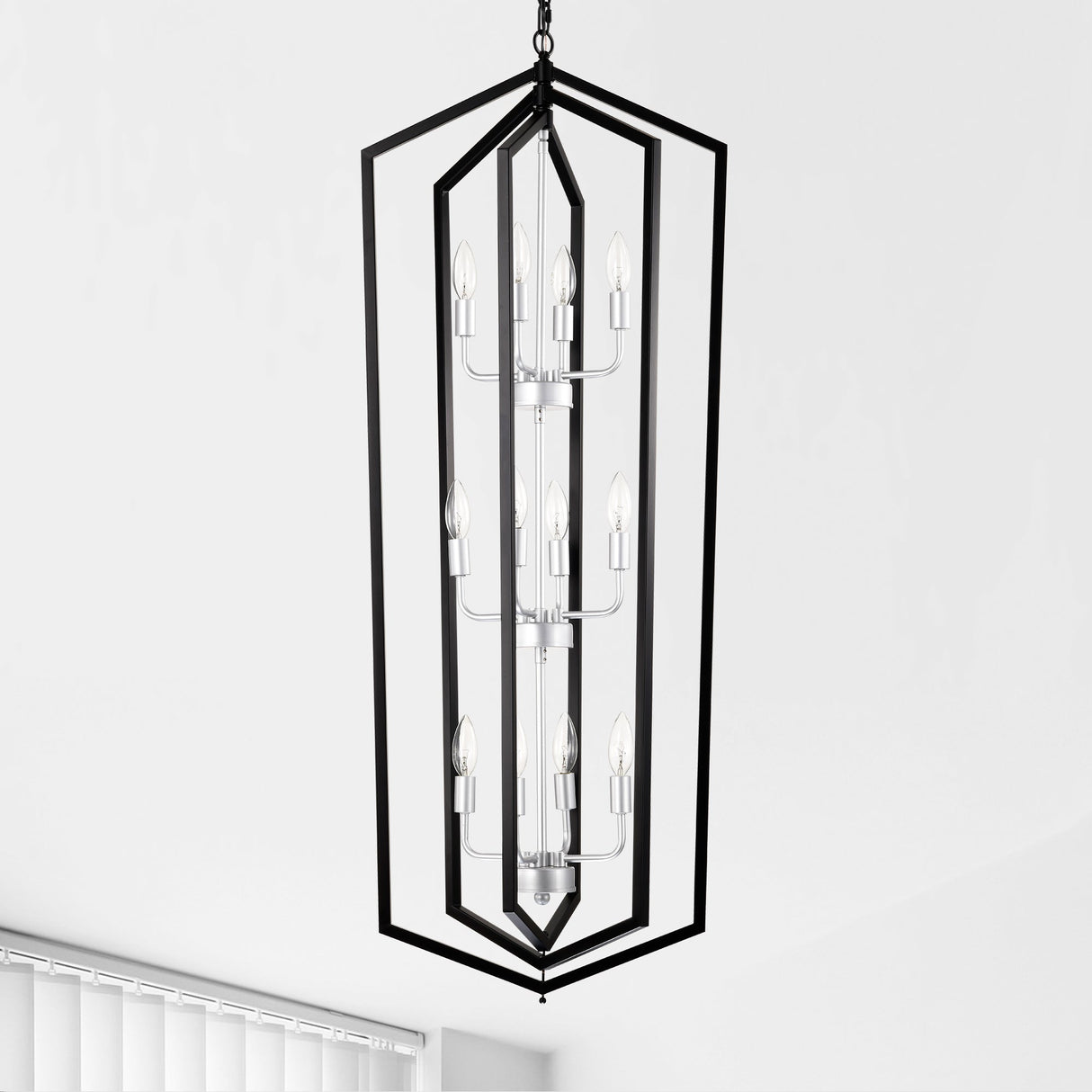 12-Light Farmhouse Kitchen Chandeliers, Matte