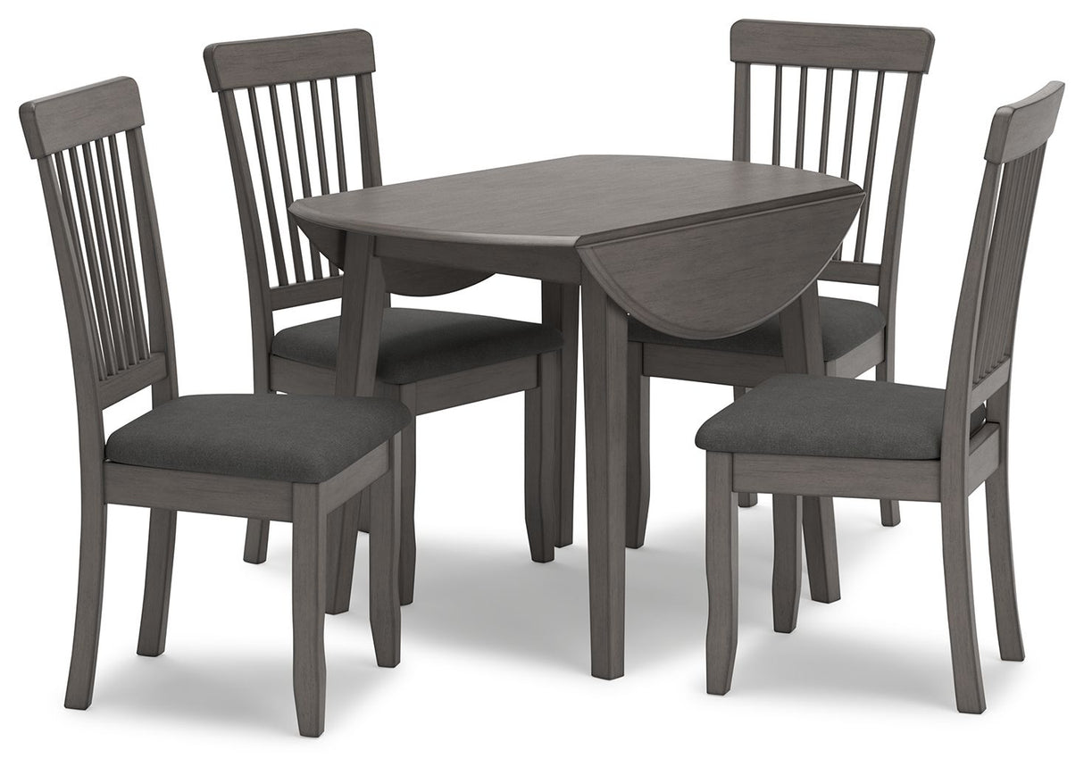 Shullden - Round Drm Drop Leaf Table - Gray