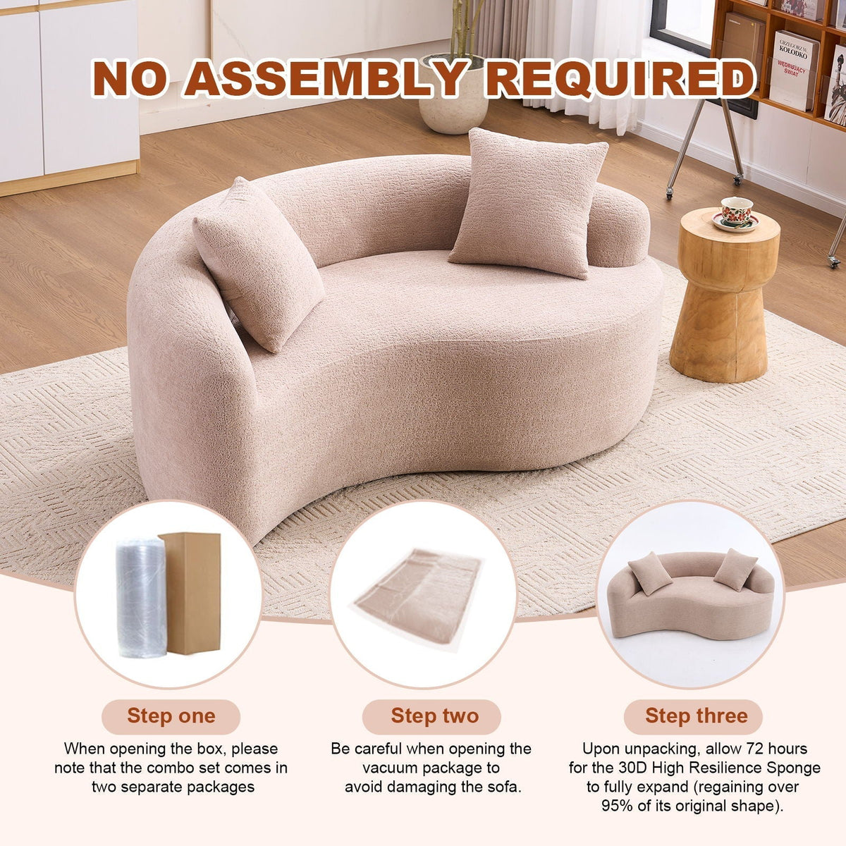 Tai Chi - Curved Dual Depth Loveseat