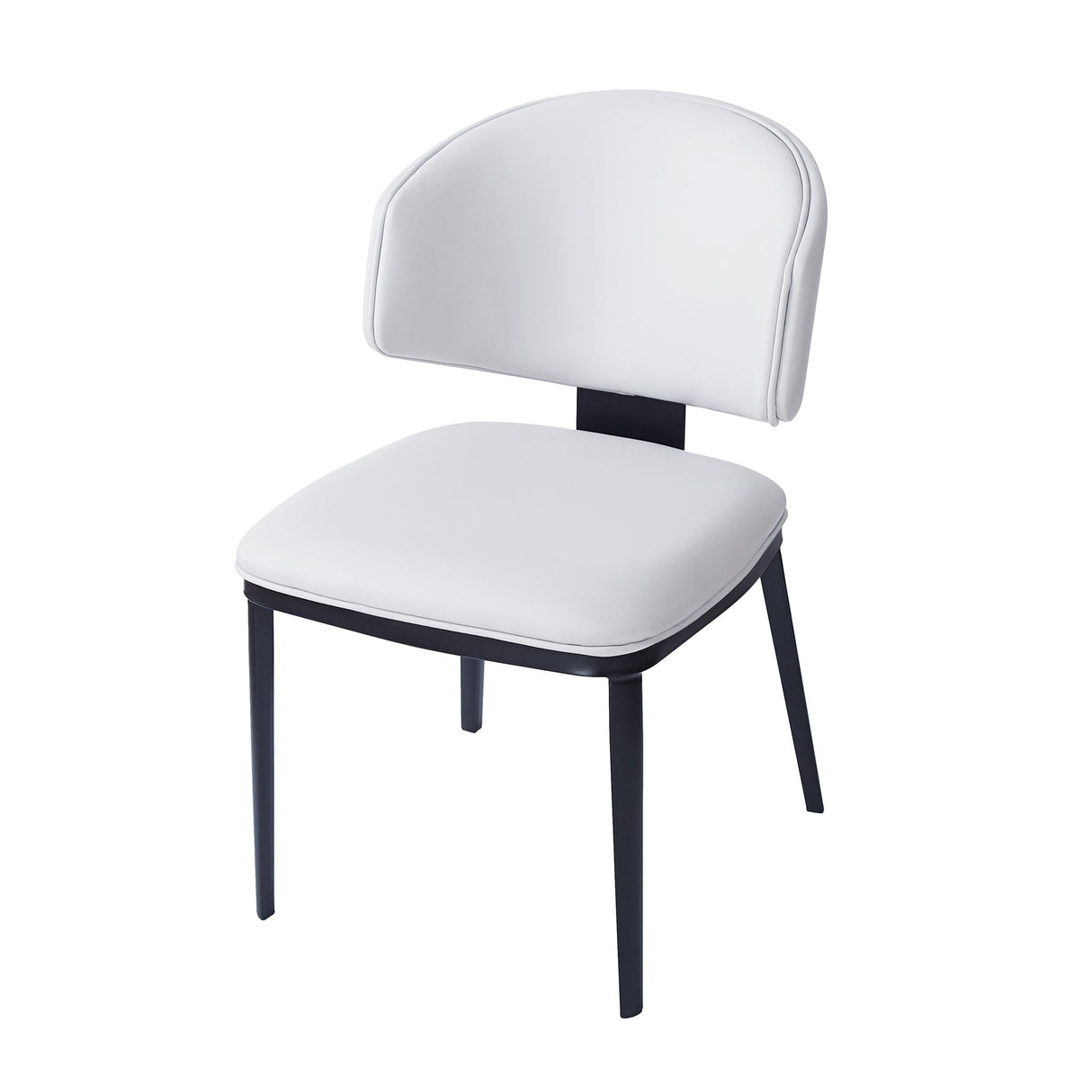5 Pieces Modern Faux Leather And Metal Dining Set
