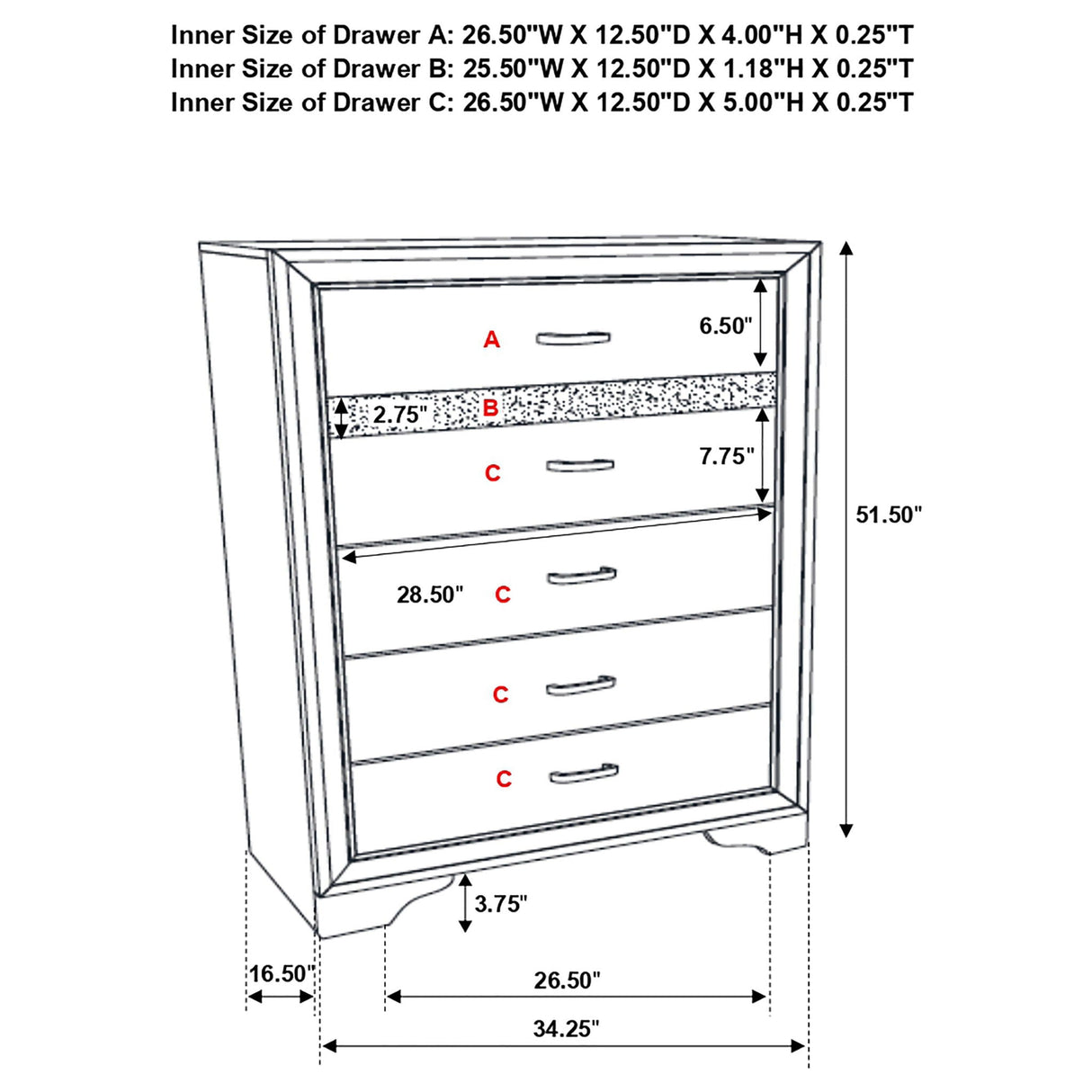Annie - 5 Piece Bedroom Set