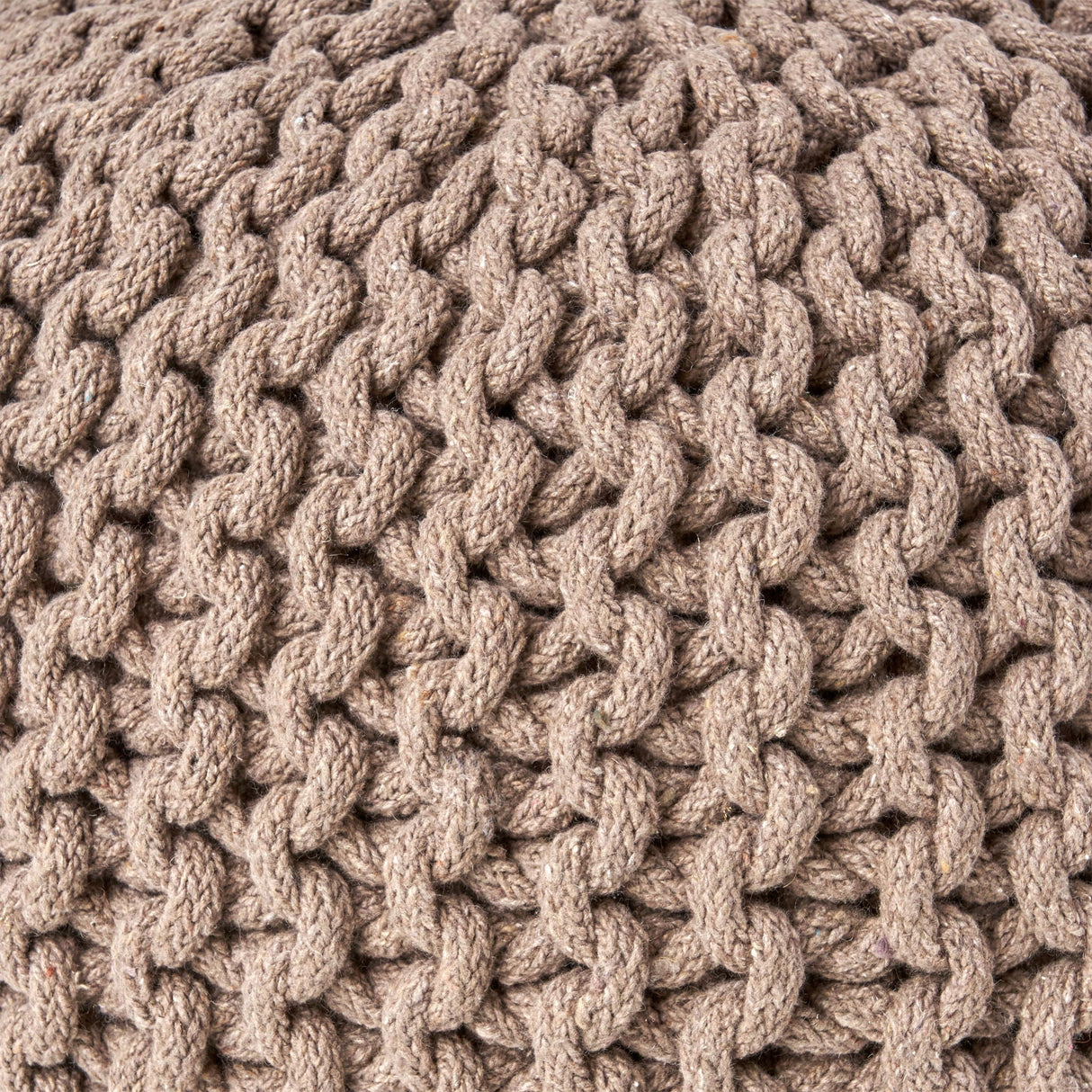 Moro - Knitted Round Pouf With Pumpkin Shape