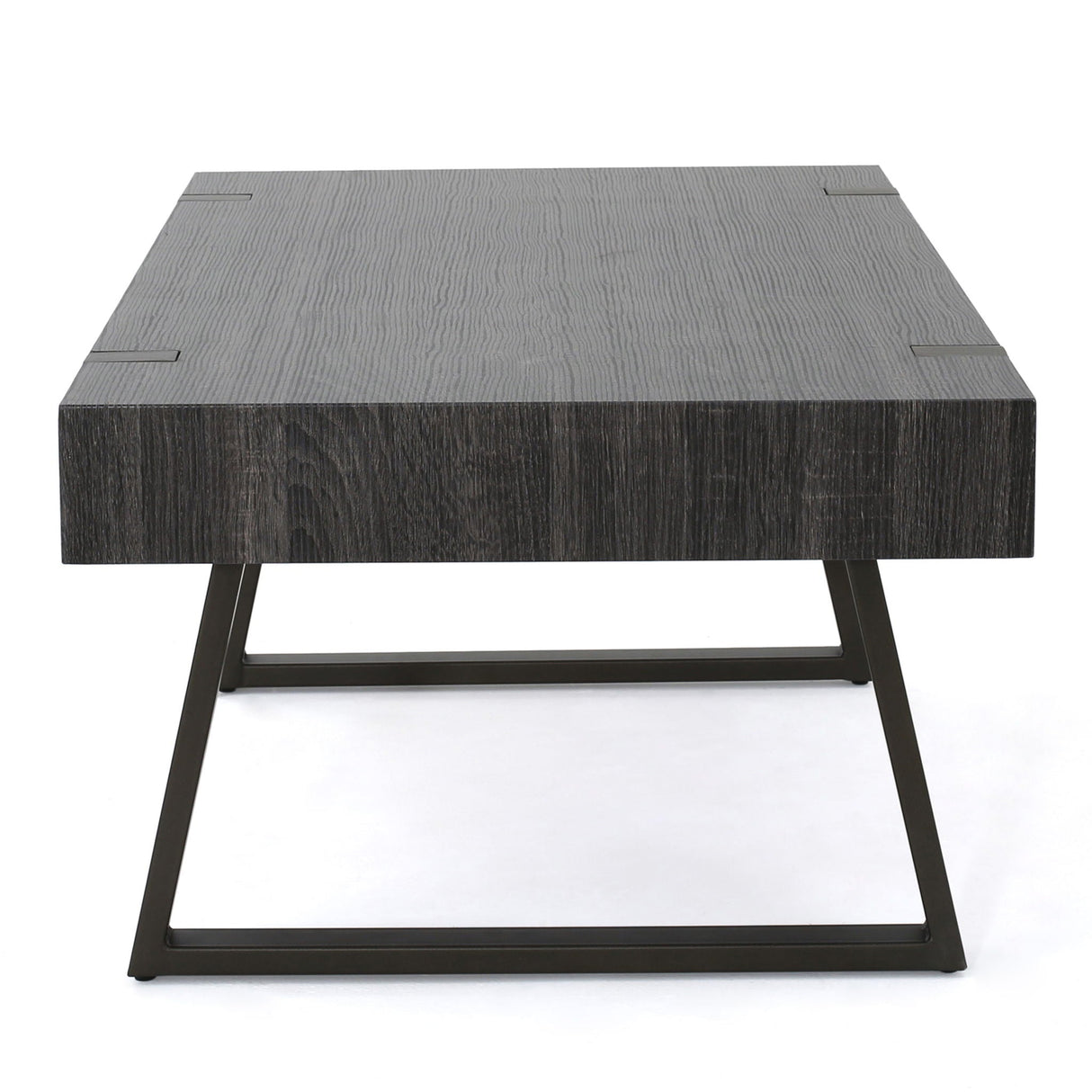Abitha - Coffee Table With Industrial Powder Coated Metal Legs
