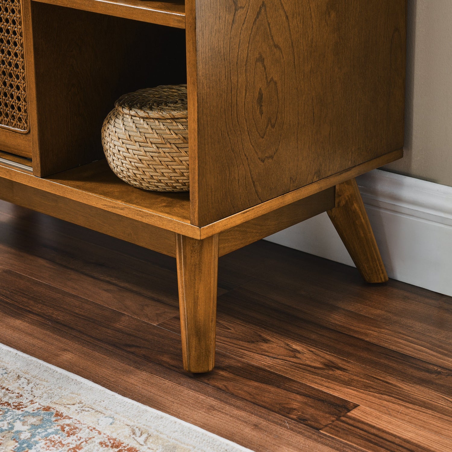 Mid Century Modern Rattan Sideboard Cabinet
