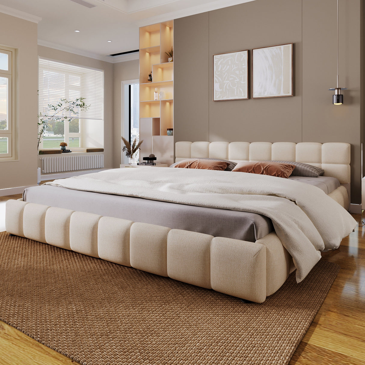 Elegant Chenille Upholstered Bed