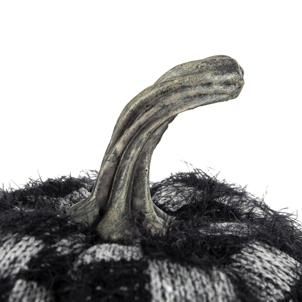 Set of 2 Fabric Black Pumpkins