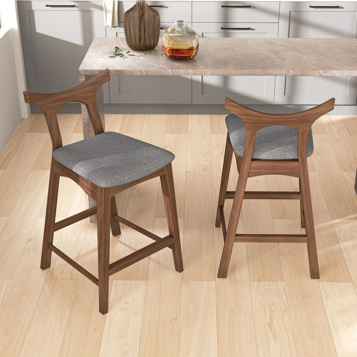 Hester - Upholstered, Square Bar Chair (Set of 2)