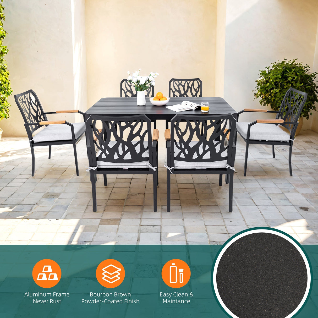 7-PC Outdoor Patio Aluminum Furniture Set