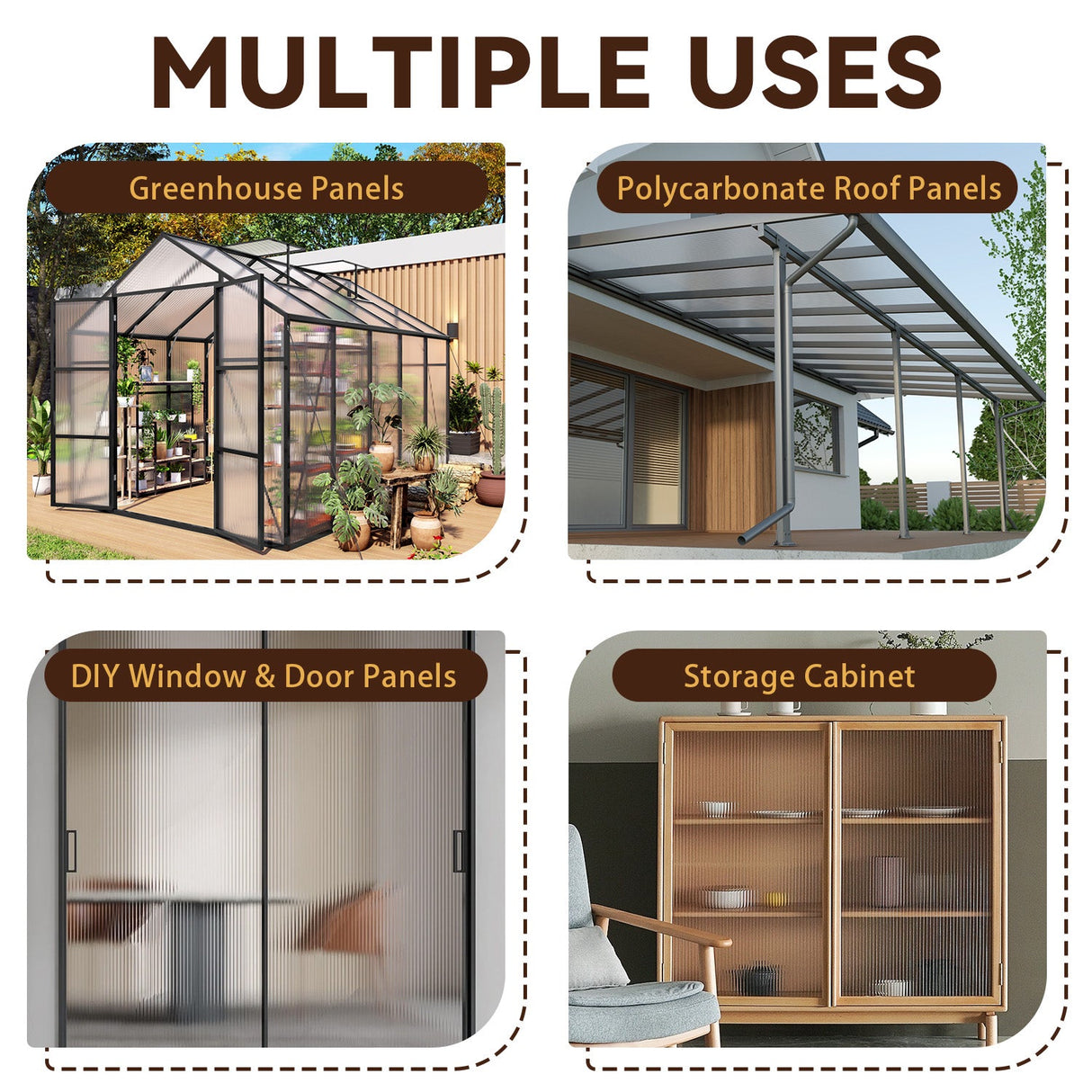 4' x 2' Twin-Wall Polycarbonate Greenhouse Panels (10 Pack)