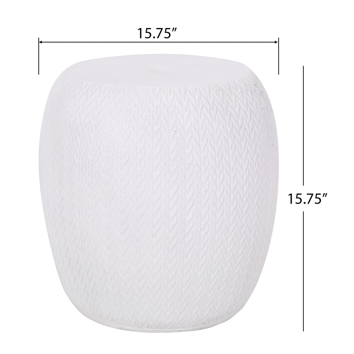 Outdoor Lightweight Concrete Side Table - Antique White