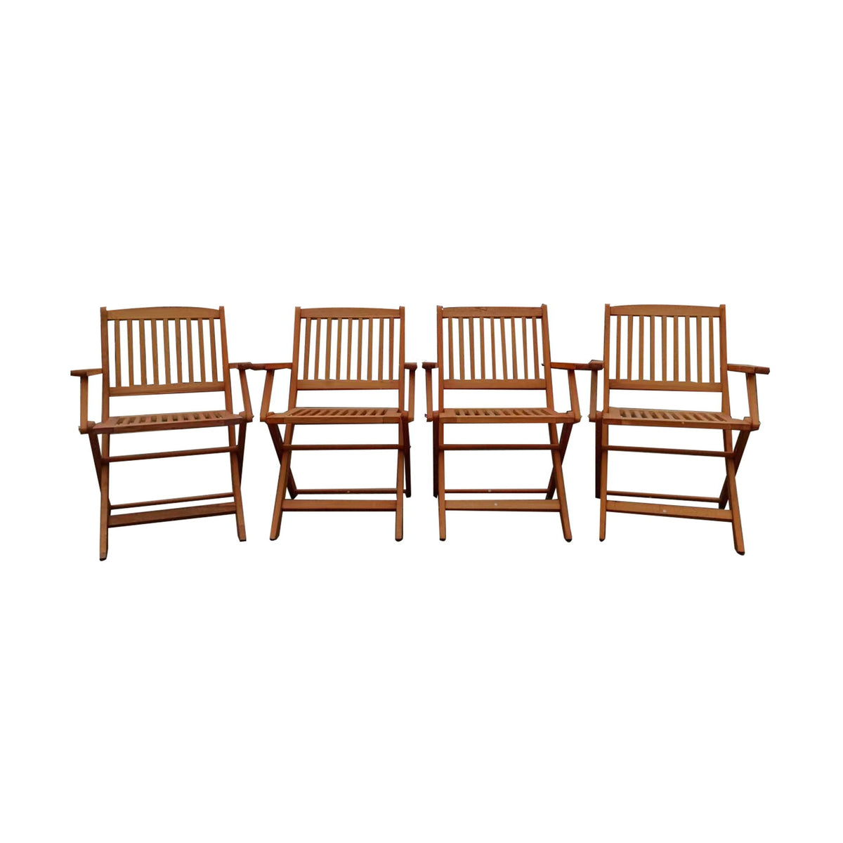 Foldable Patio Dining Chair Set with Folding Design - Teak