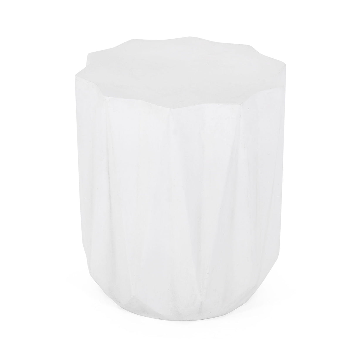 Outdoor Lightweight Concrete Side Table - Antique White