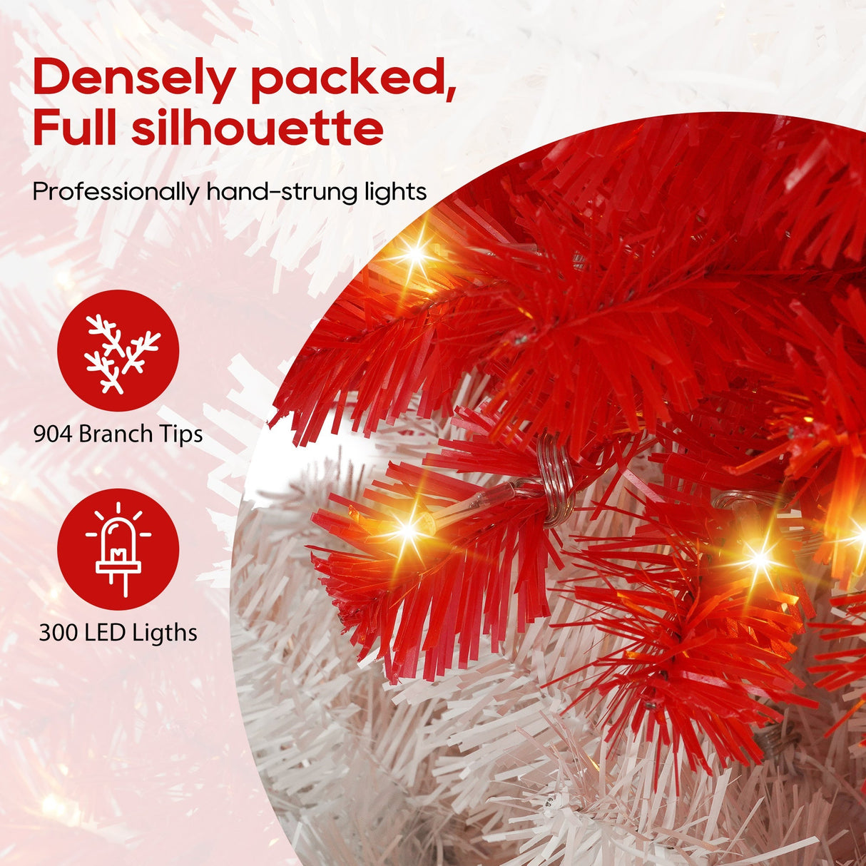 6-Foot Candy Cane Christmas Tree with 300 LED Lights