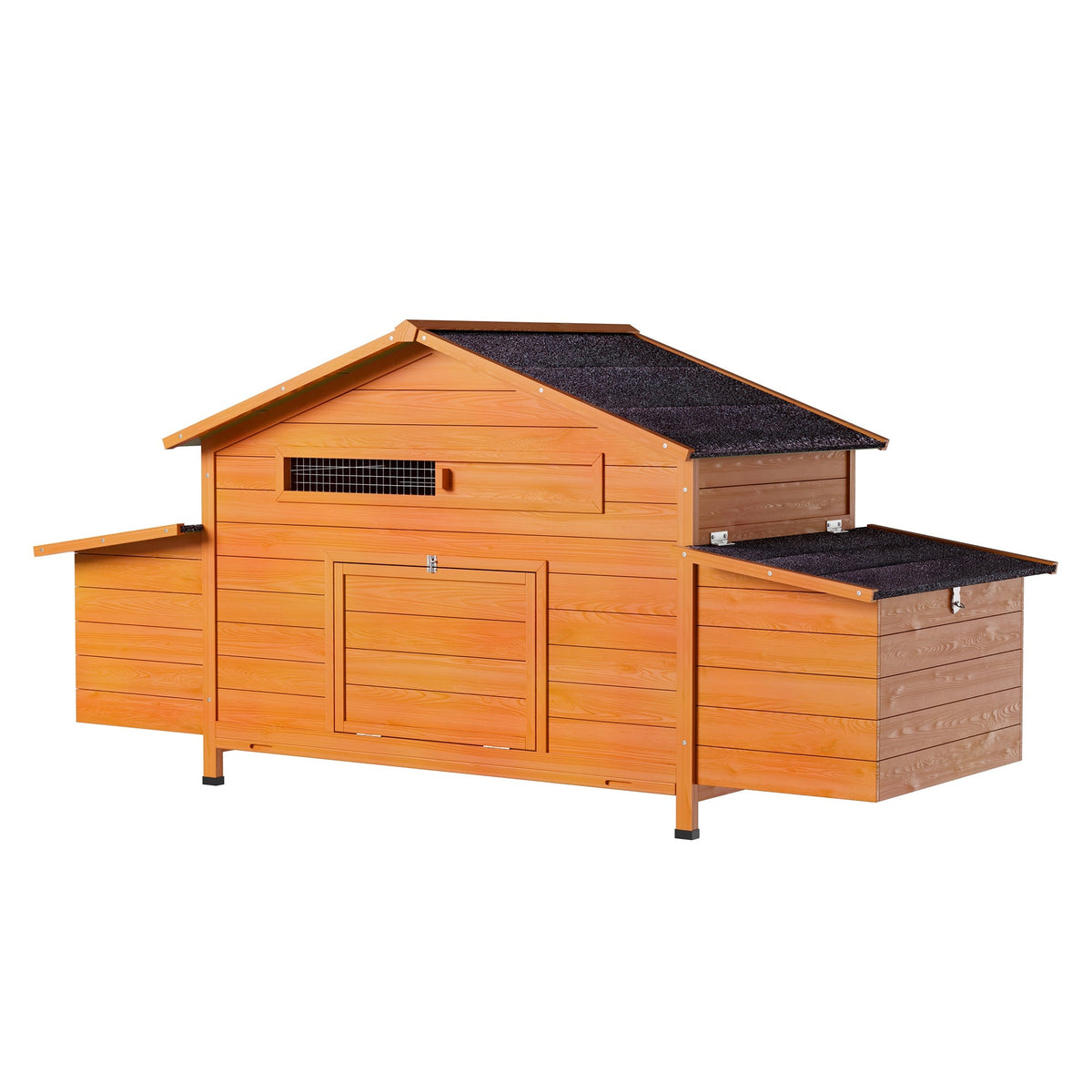 70" Large Wooden Chicken Coop with Nesting Boxes - Brick Red