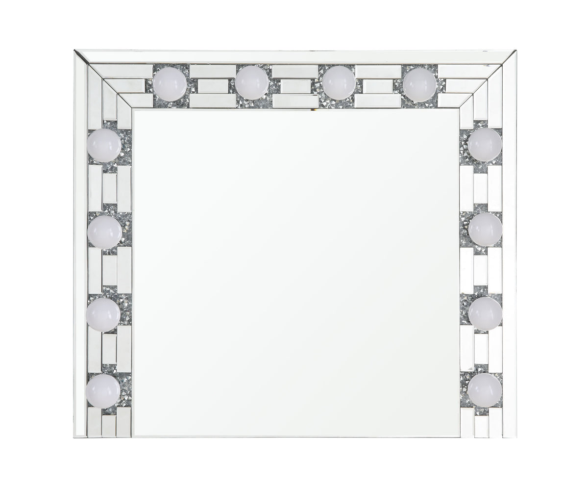 Noralie Mirrored & Faux Diamonds Accent Mirror