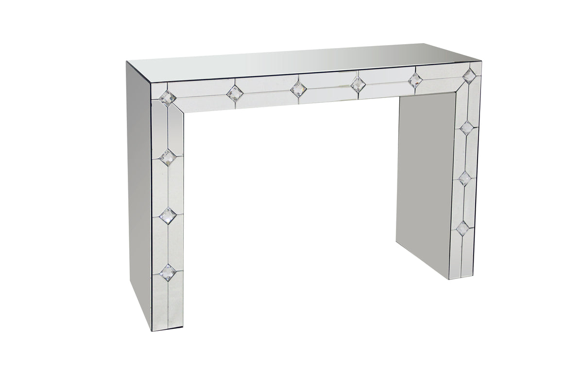Hessa Mirrored & Faux Rhinestone Console Table