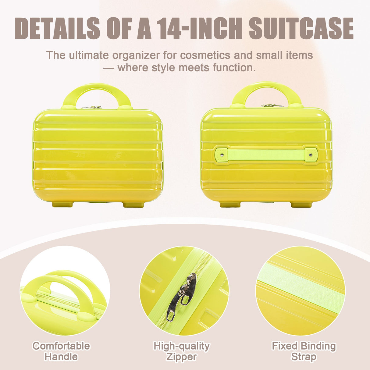 14'/20' 2-Piece PC Spinner Wheel Luggage Set with Gradient Color and Lock