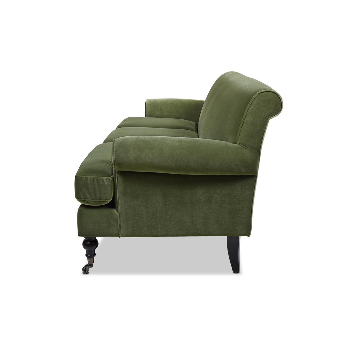 Alana lawson three-cushion tightback sofa, olive green performance velvet
