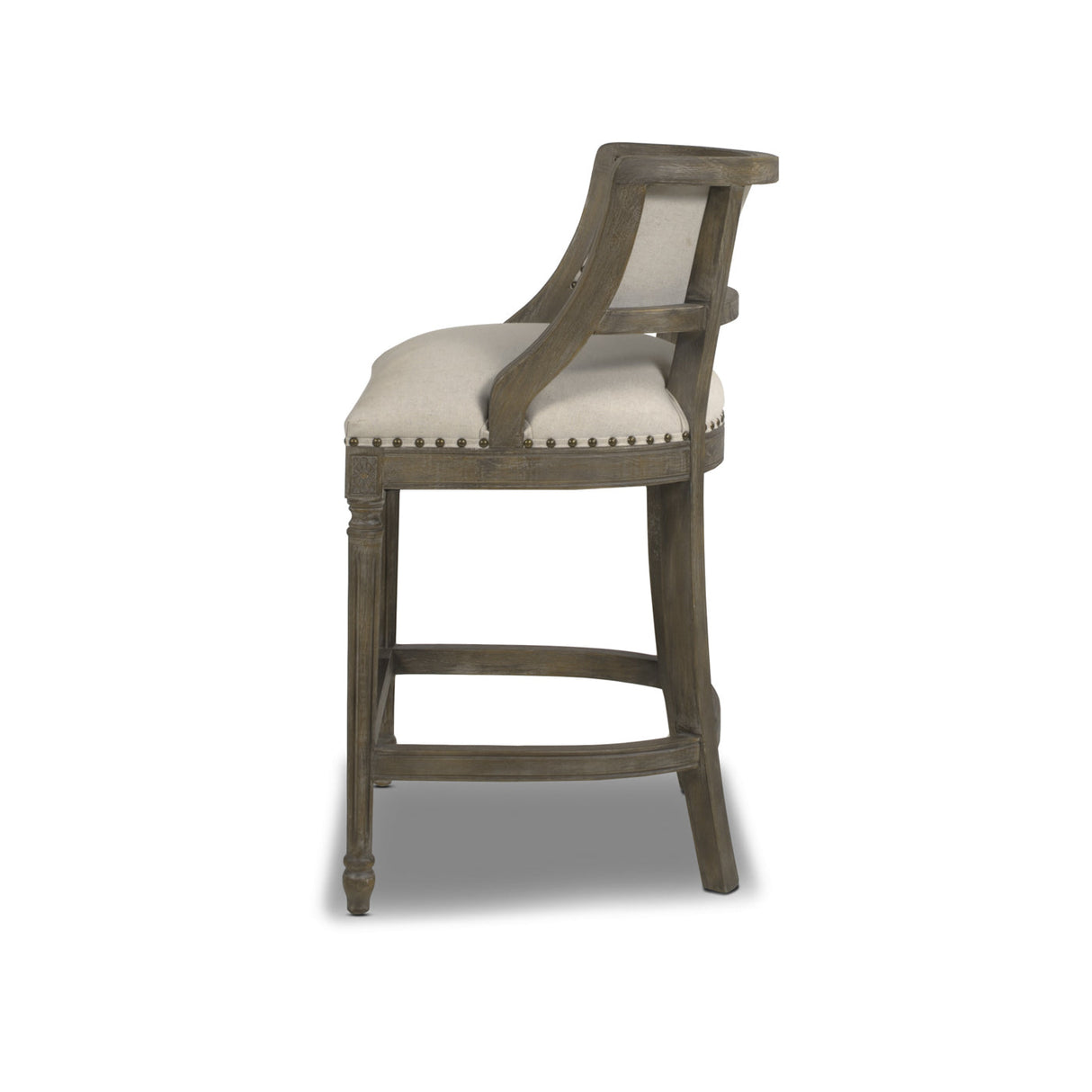 Paris 26.5' Farmhouse Counter Height Bar Stool with Backrest