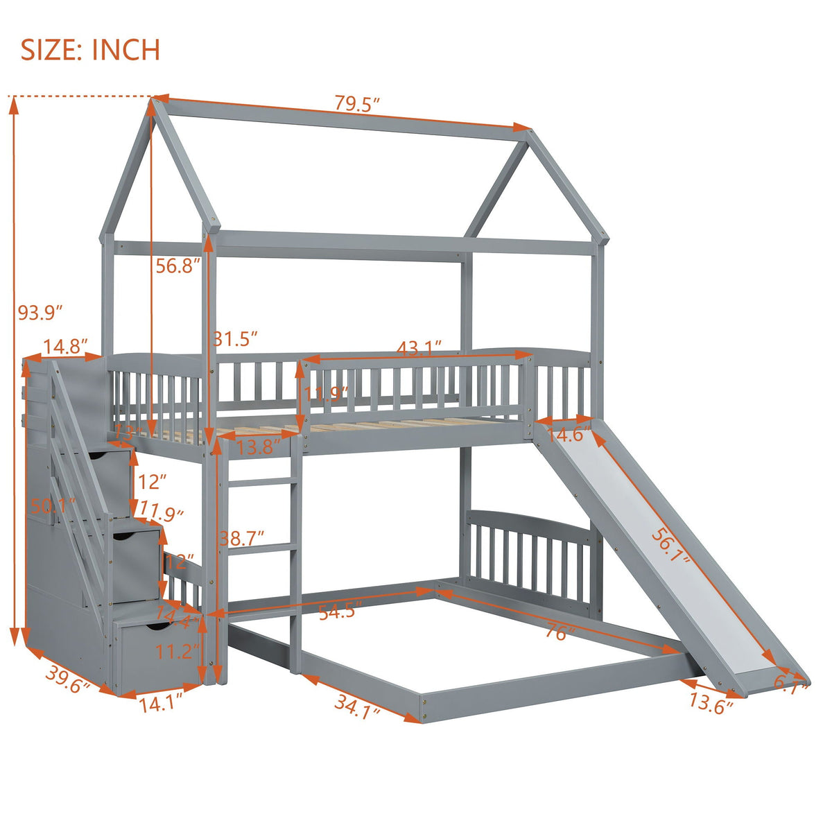 House Bunk Bed With Slide