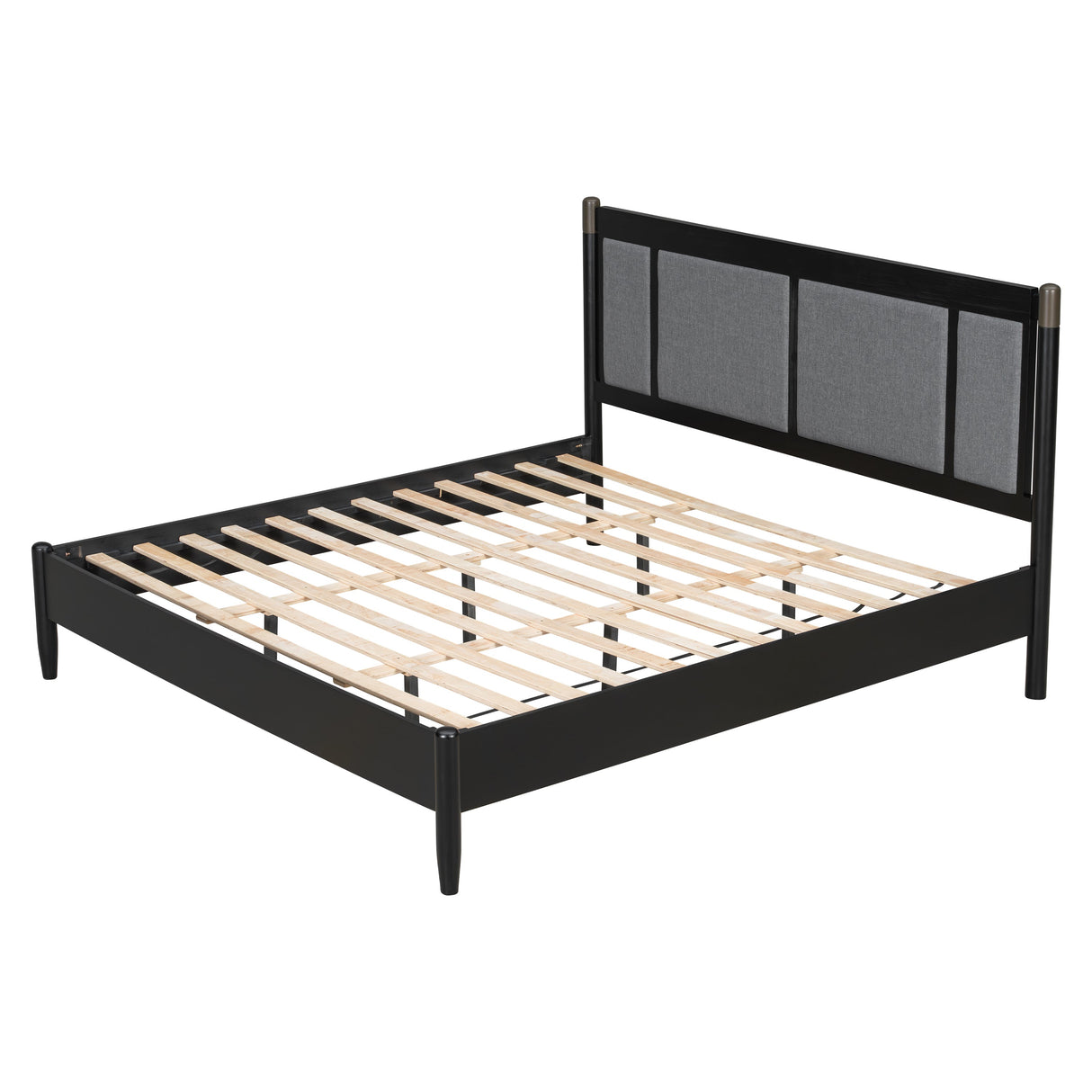 Solid Wood King Bed, Heavy Duty Support Without a Box Spring