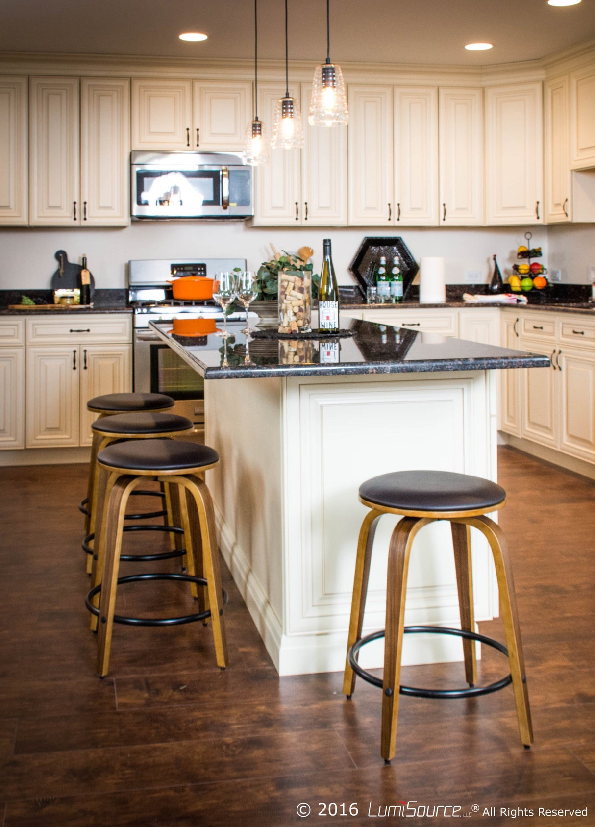 Torus Long Industrial Pendant with Clear Glass by LumiSource