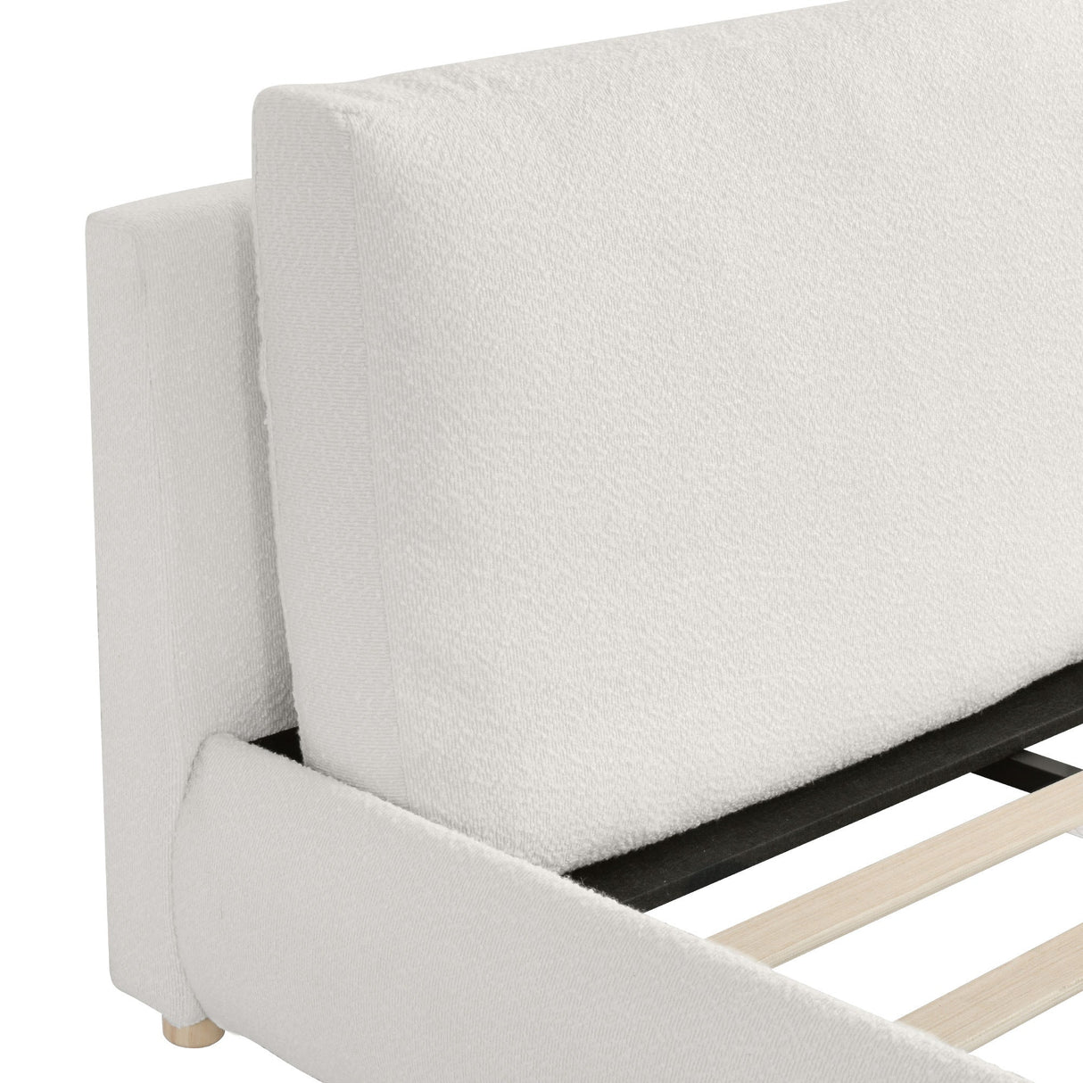 Queen Size Upholstered Platform Bed with Two Removable Pillow Headboard