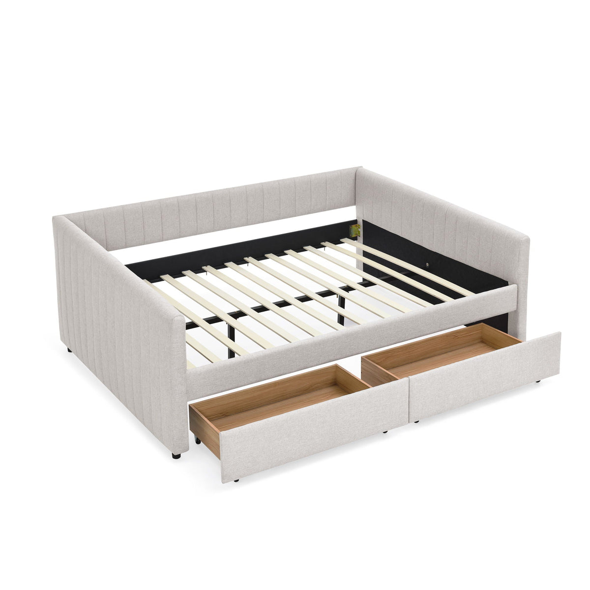 Upholstered Queen Daybed With 2 Drawers