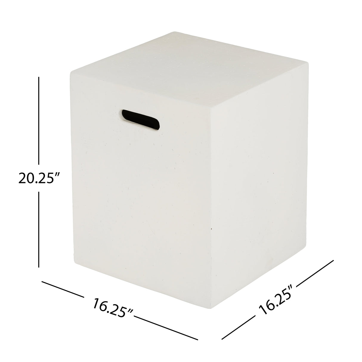 Modern Style MGO Tank Holder/Side Table White Lightweight Concrete 16x20 Inches
