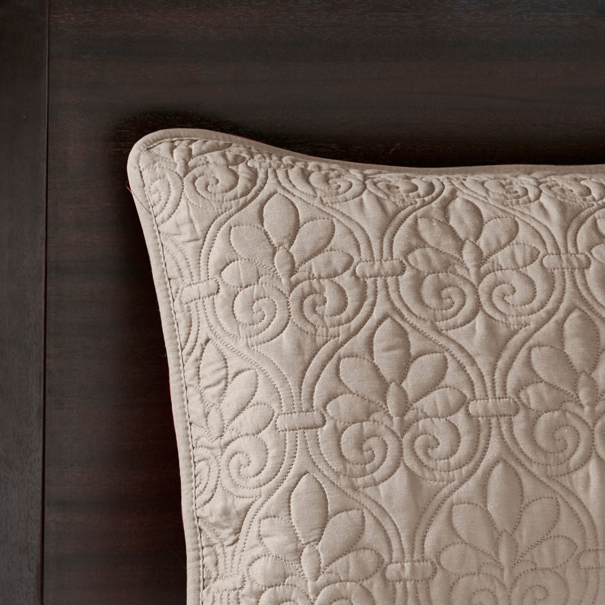 Reversible Quilt Set with Antimicrobial Cotton Filling - Khaki King/Cal King