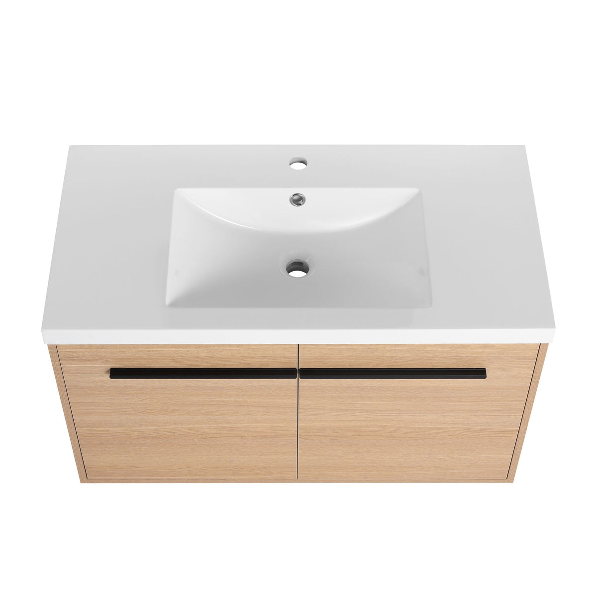 Bathroom Vanity Set With Resin Countertop Sink, 2 Doors
