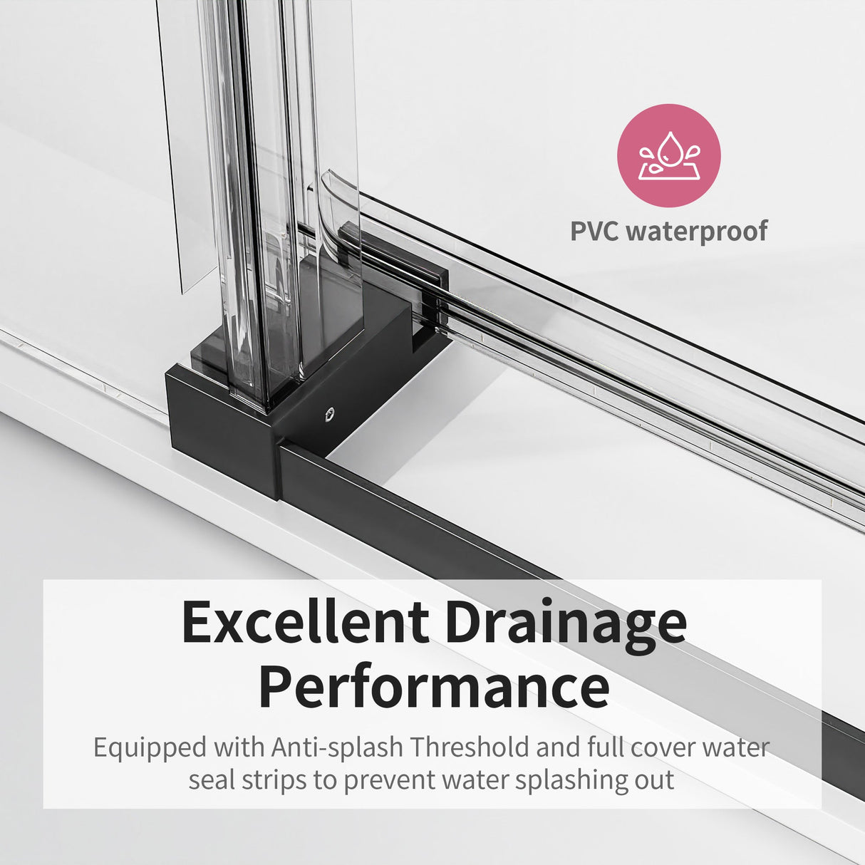 56-60" W x 76" H Frameless Single Sliding Soft-Close Shower Door