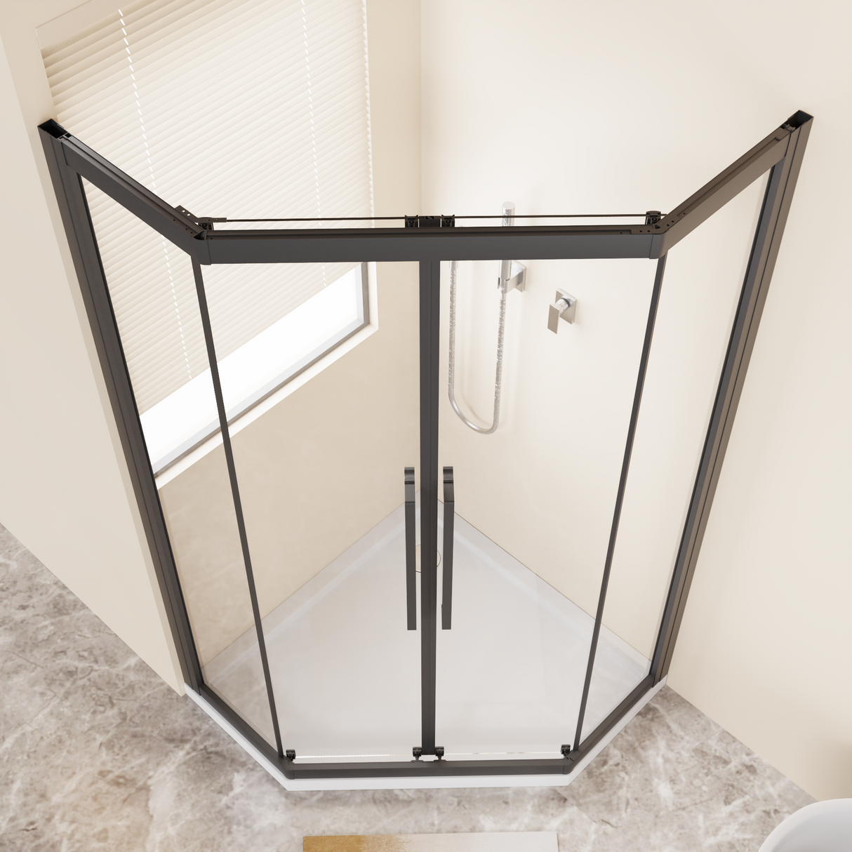 Neo-Angle Sliding Shower Enclosure 36"x72"