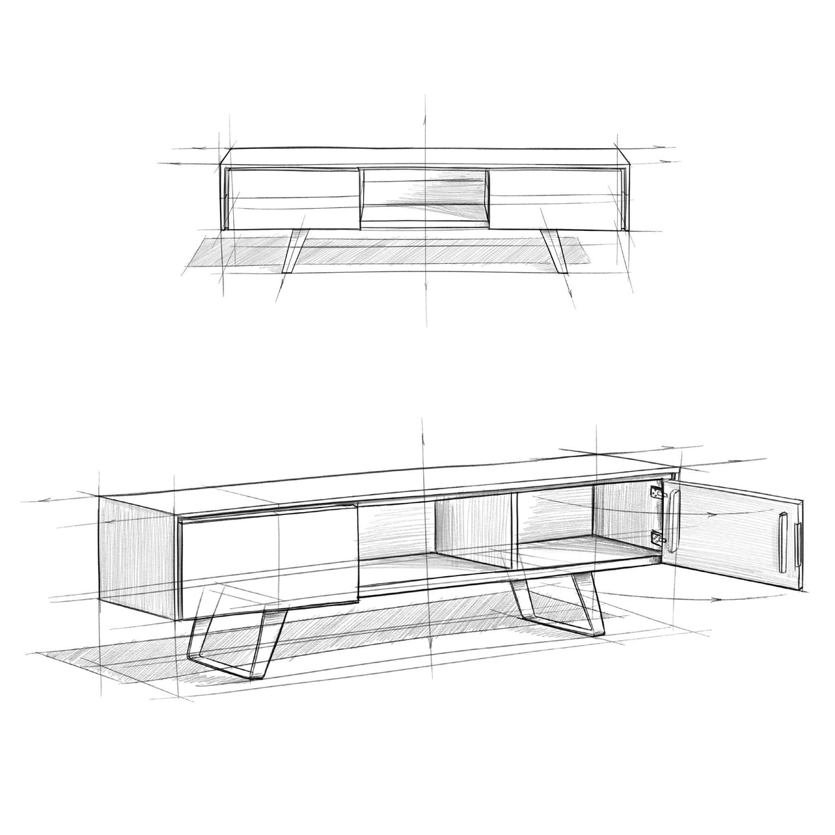 Lowry - Handcrafted TV Media Stand