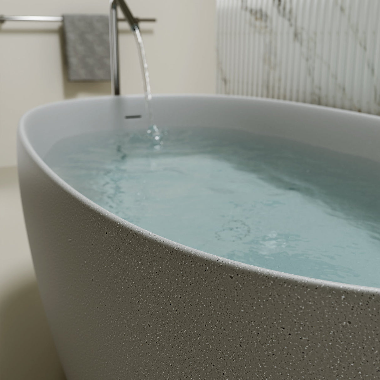 51'' Freestanding Bathtub Resin Stone Soaking Bathtub