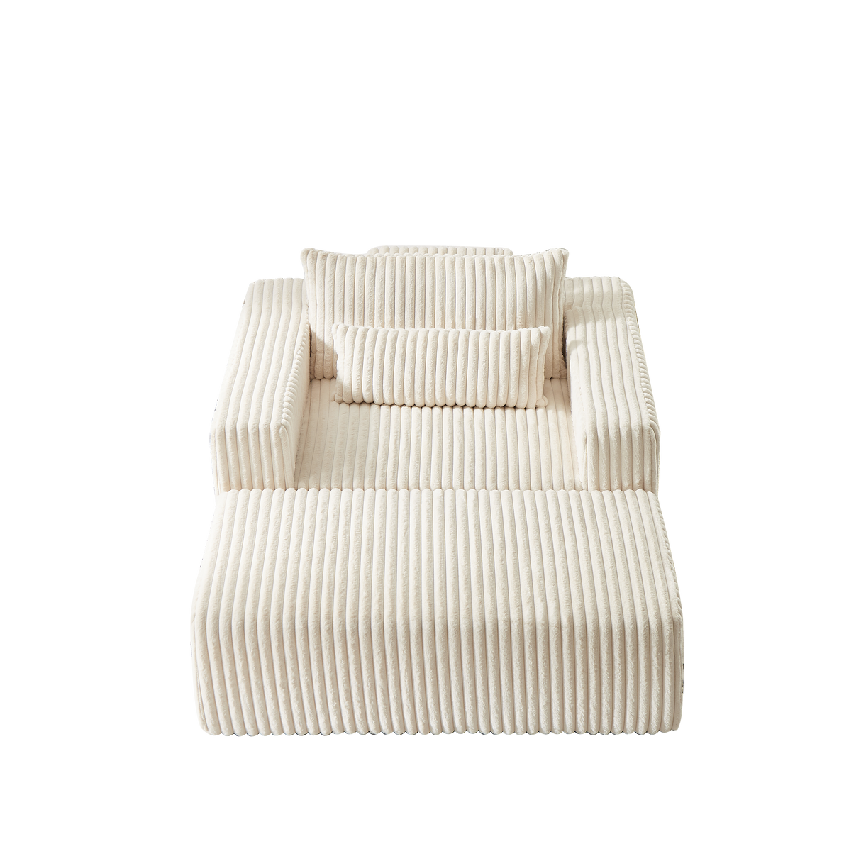 75-Inch Corduroy Sofa Lounge Chair with Removable Footrest