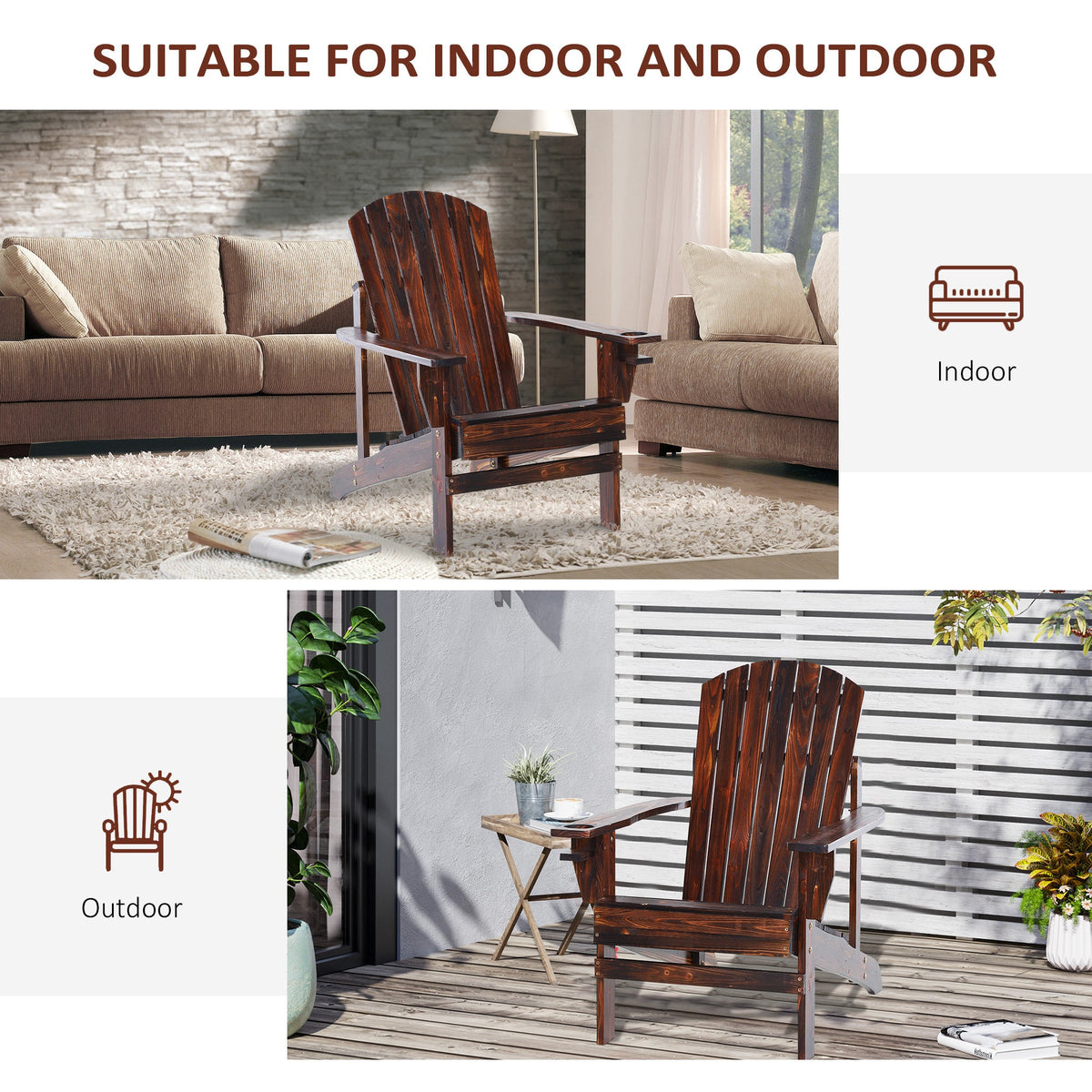 Outsunny Wooden Adirondack Chair