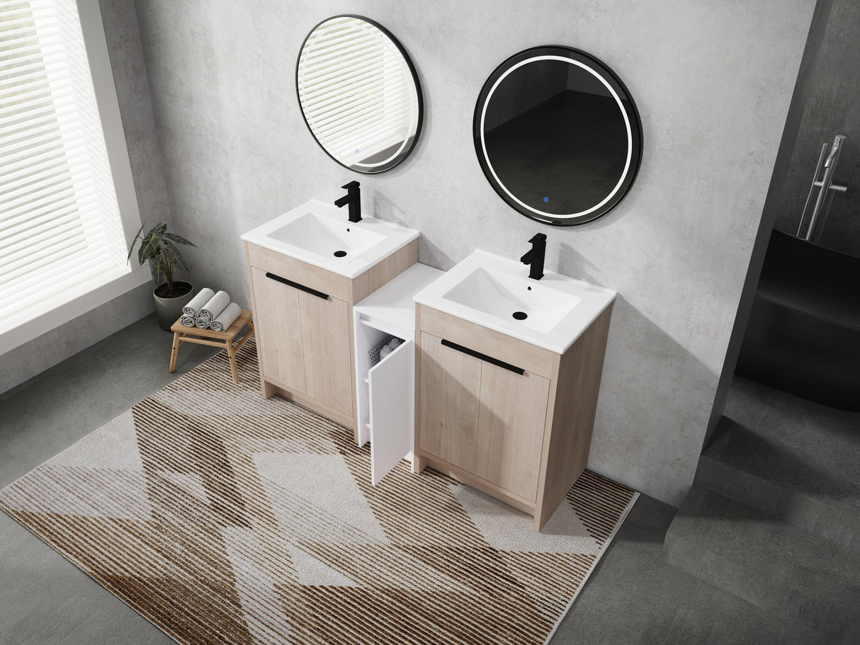 60 Inch Freestanding Bathroom Vanity with Ceramic Sink