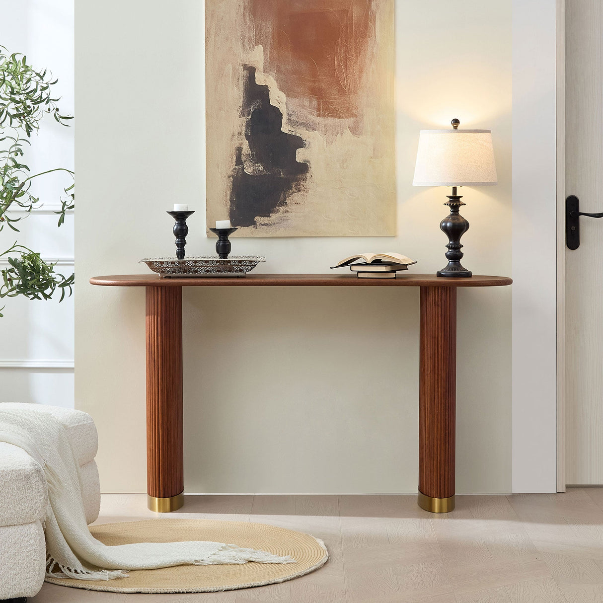 Modern 59.1 Inch Entryway Table for Living Room