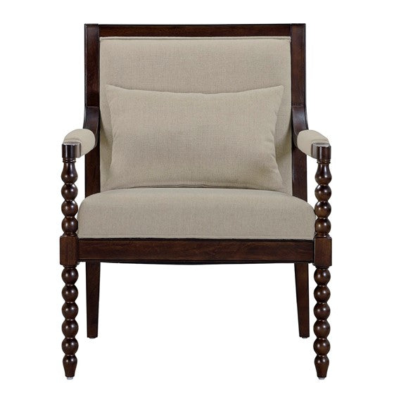 Upholstered Accent Chair with Removable Lumbar Pillow
