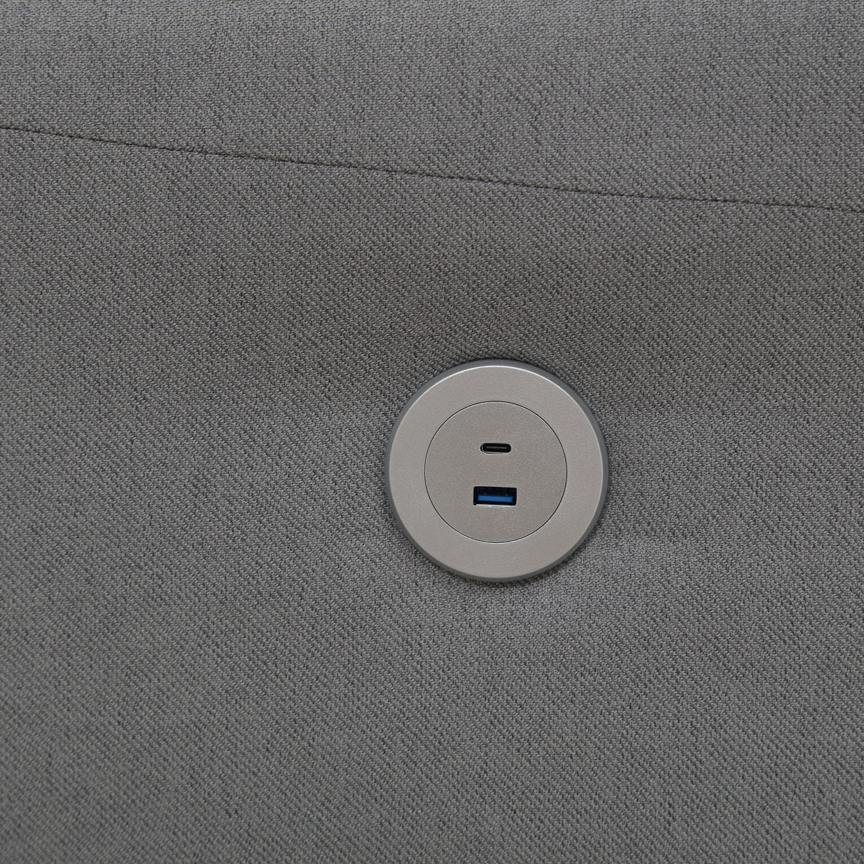 Modern Gray Sofa with Integrated USB and Type-C Charging