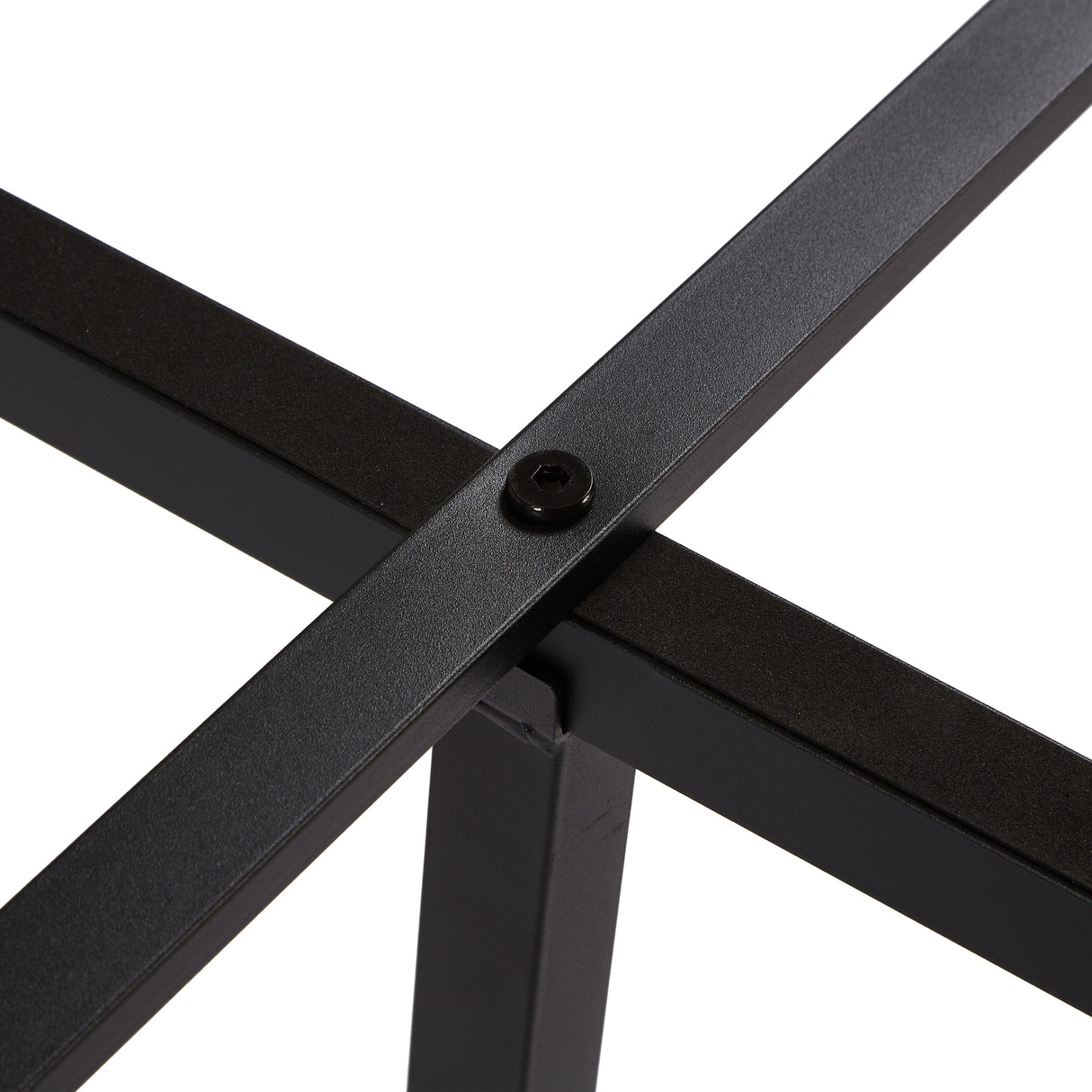 Modern King Size Metal Platform Bed Frame with Wooden Headboard