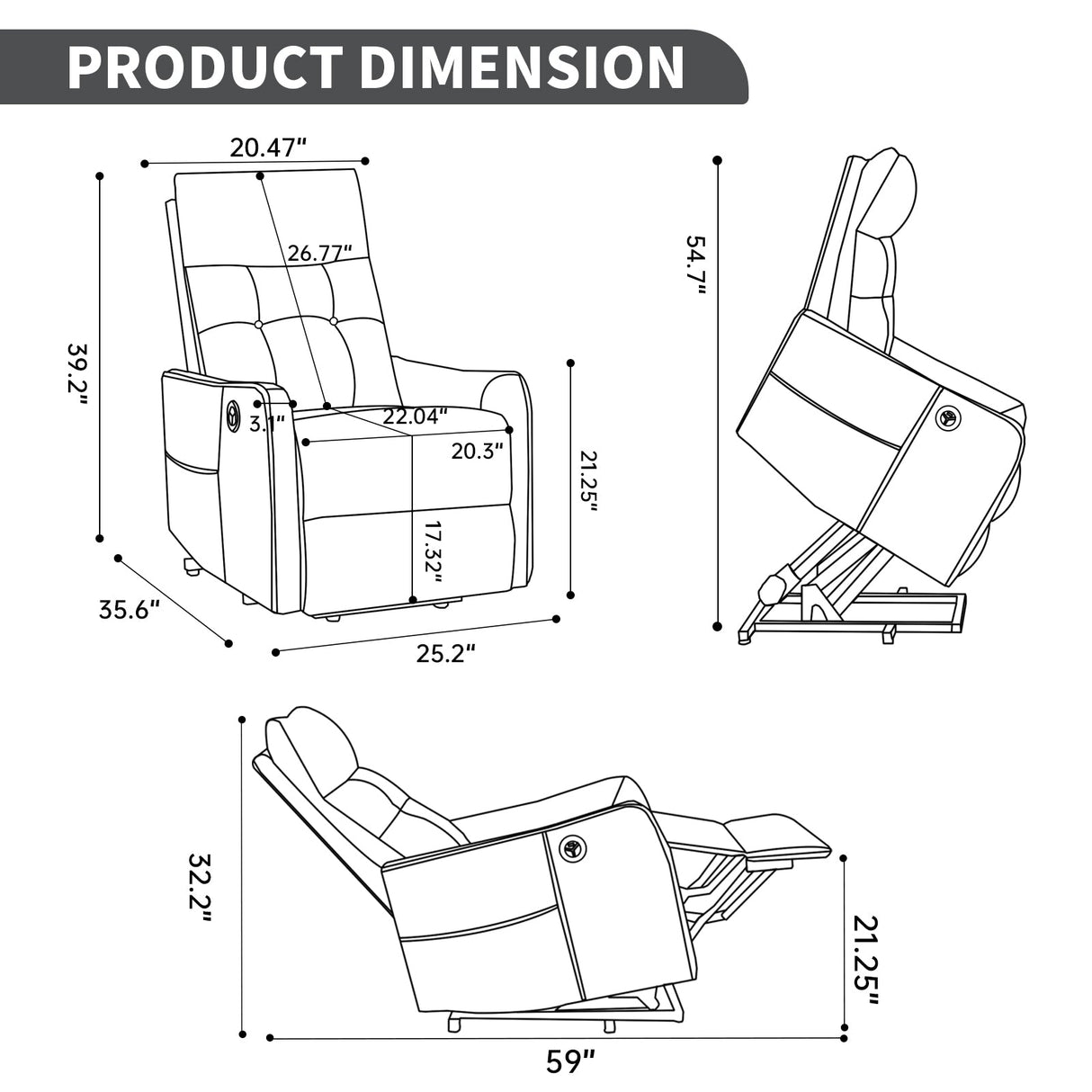 Comfortmax Single Motor Lift Recliner Chair